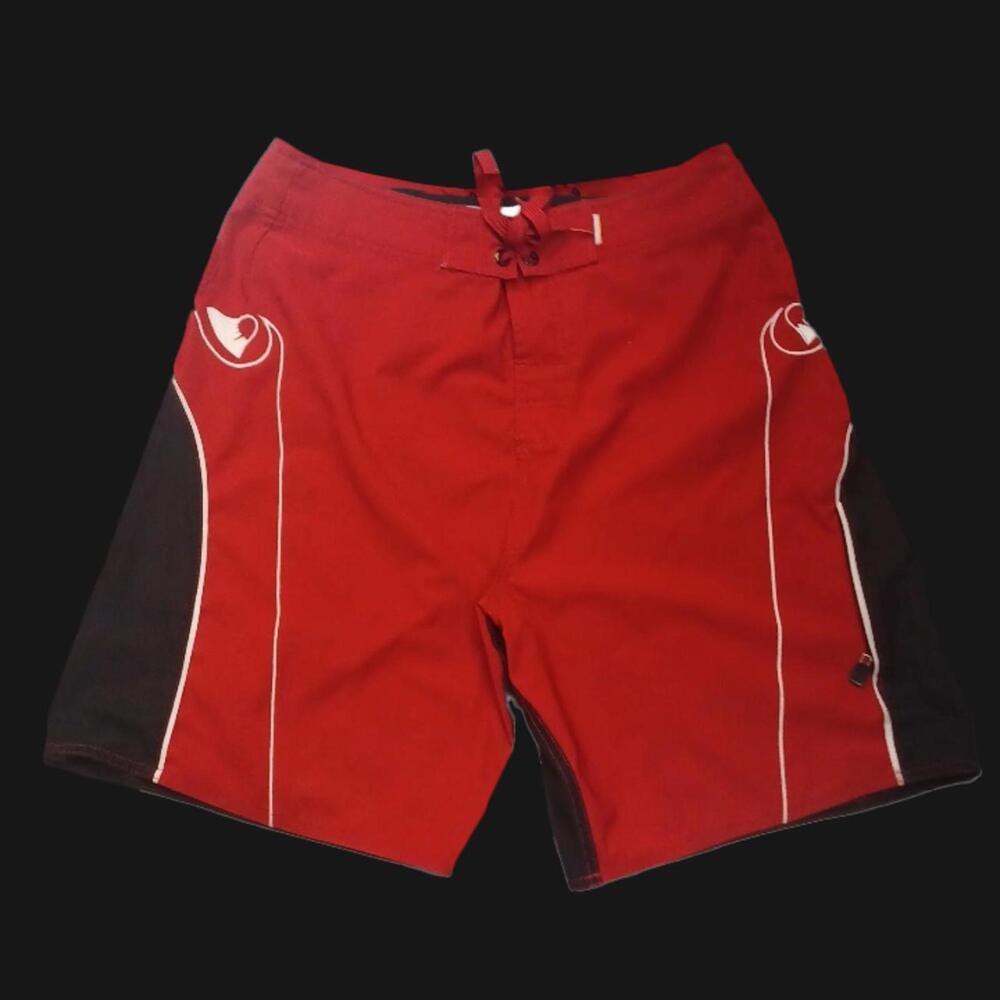 Y2K Quiksilver Edition Premium Board Shorts - Red/Black/White - Size 31